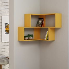 Raft pentru perete, Homitis, Corner - Mustard, 20x70x61.5 cm