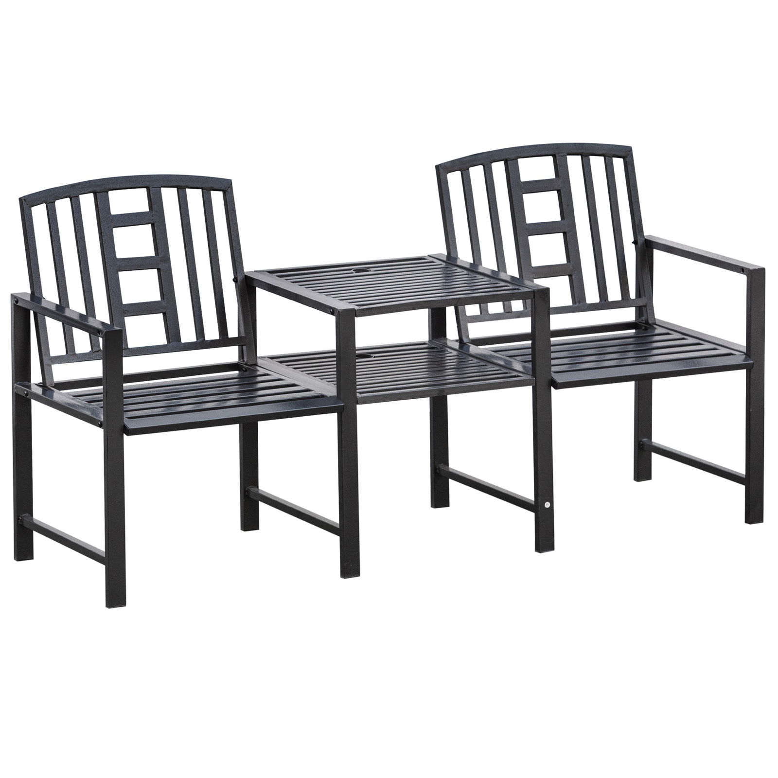Outsunny Set 2 Scaune cu Masuta de cafea , Negru | Aosom Ro