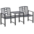 Outsunny Set 2 Scaune cu Masuta de cafea , Negru | Aosom Ro