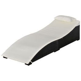 Outsunny Pat Sezlong Pliabil din Ratan Sintetic pentru Gradina, Terasa si Exterior, 198x68x50cm