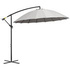 Outsunny Umbrela Suspendata cu Brat lateral Φ296cm pentru exterior, Gri