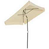 Outsunny Umbrela de Gradina cu acoperis patrata Rglabila si Portabila, Crem 200x200cm 
