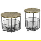 Outsunny, set 2 masute de gradina, Φ46x35.5 cm Φ36x45 cm | Aosom Ro