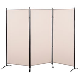 HomCom paravan pliabil, 3 bucati, 253x50x182cm, bej | AOSOM RO