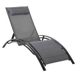 Outsunny Sezlong de Gradina 5 Inclinari din Aluminiu cu Perna Detasabila | Aosom Ro