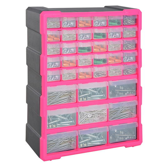 DURHAND Dulap din Plastic pentru Obiecte mici cu 39 Sertare Transparente