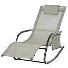 Outsunny Sezlong Balansoar de Gradina cu buzunar lateral si pernuta, in Metal 62L x 88L x 165Hcm