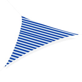 Outsunny Copertina Soare Vela Umbrire Triunghiulara 5x5x5m Anti-UV su Respirabila in HDPE, Alba si Albastra