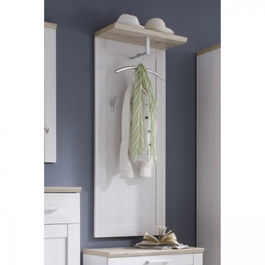 Cuier First Look, Romance, cu 2 agatatori si polita, 59x30x143 cm, PAL, alb/bej