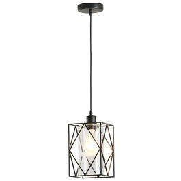 HOMCOM Lampadar vintage stil industrial, lampadar de tavan, lampadar pentru camera de zi cu cablu reglabil, negru, 16x16x120 cm