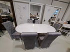 SET GLAM 19 MASA 155/235 CM + 6 SCAUNE GRI DESCHIS