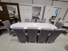 SET GLAM 17 MASA 160/280 CM + 10 SCAUNE GRI DESCHIS