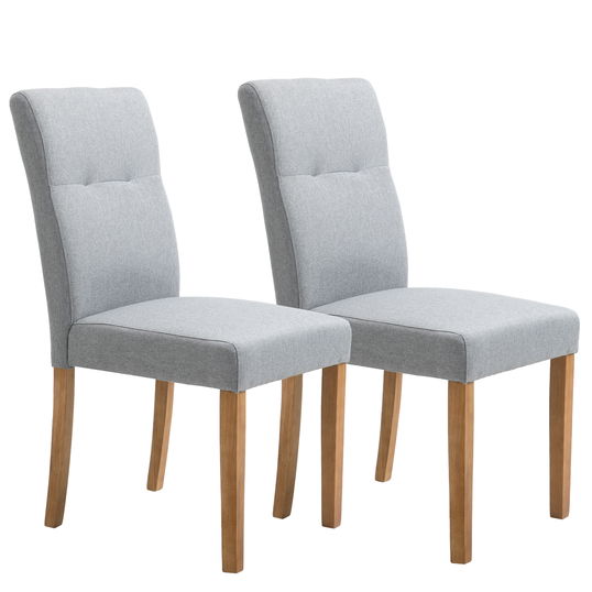 HOMCOM Set de 2 Scaune tapitate pentru Sufragerie si Bucatarie, scaun cu spatar inalt | AOSOM RO 