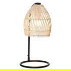 HOMCOM Lampa de masa din rattan, Lampa de lectura Cuplare E27 Putere Maxima 40W, Mobilier Stil Vintage, Ф20x41cm, Bej