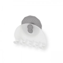 Suport auto-adeziv pentru periute de dinti Artic Frost, Metaltex, 11x9x3 cm, plastic, argintiu