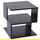 HOMCOM Masuta de cafea joasa cu 3 Etajere, Masuta de Cafea din Lemn, Mobilier Modern cu Economisire a spatiului, Negru, 40x40x43cm