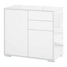 HOMCOM Mobilier Dulapior Multifunctional 2 Sertare si 2 Dulapioare, Deschidere prin Presiune, Mobilier pentru Sufragerie, Bucatarie, Birou