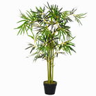 Outsunny Bambus Artificial in Ghiveci, Planta Artificiala Decoratiune pentru Interior si Exterior, Inaltime 120cm, Verde