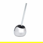 Perie pentru toaleta cu suport Polaris Chrome, Wenko, 14.6 x 19 x 34.6 cm, ceramica, argintiu