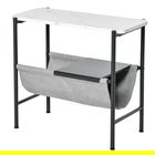 ​​HomCom masuta de salon sau dormitor cu raft din tesatura, gri | AOSOM RO