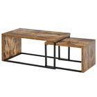 HomCom set 2 masute, stil industrial, 90x48x42cm, lemn | Aosom Ro