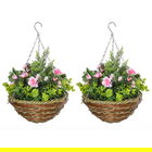 Outsunny set 2 ghivece de agatat, plante artificiale Lisianthus | Aosom Ro