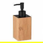 Dozator sapun lichid Badua, Wenko, 8 x 7 x 18 cm, bambus/plastic/metal, natur/negru