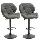 HomCom set 2 scaune bar, inaltime reglabila, piele ecologica gri | Aosom Ro