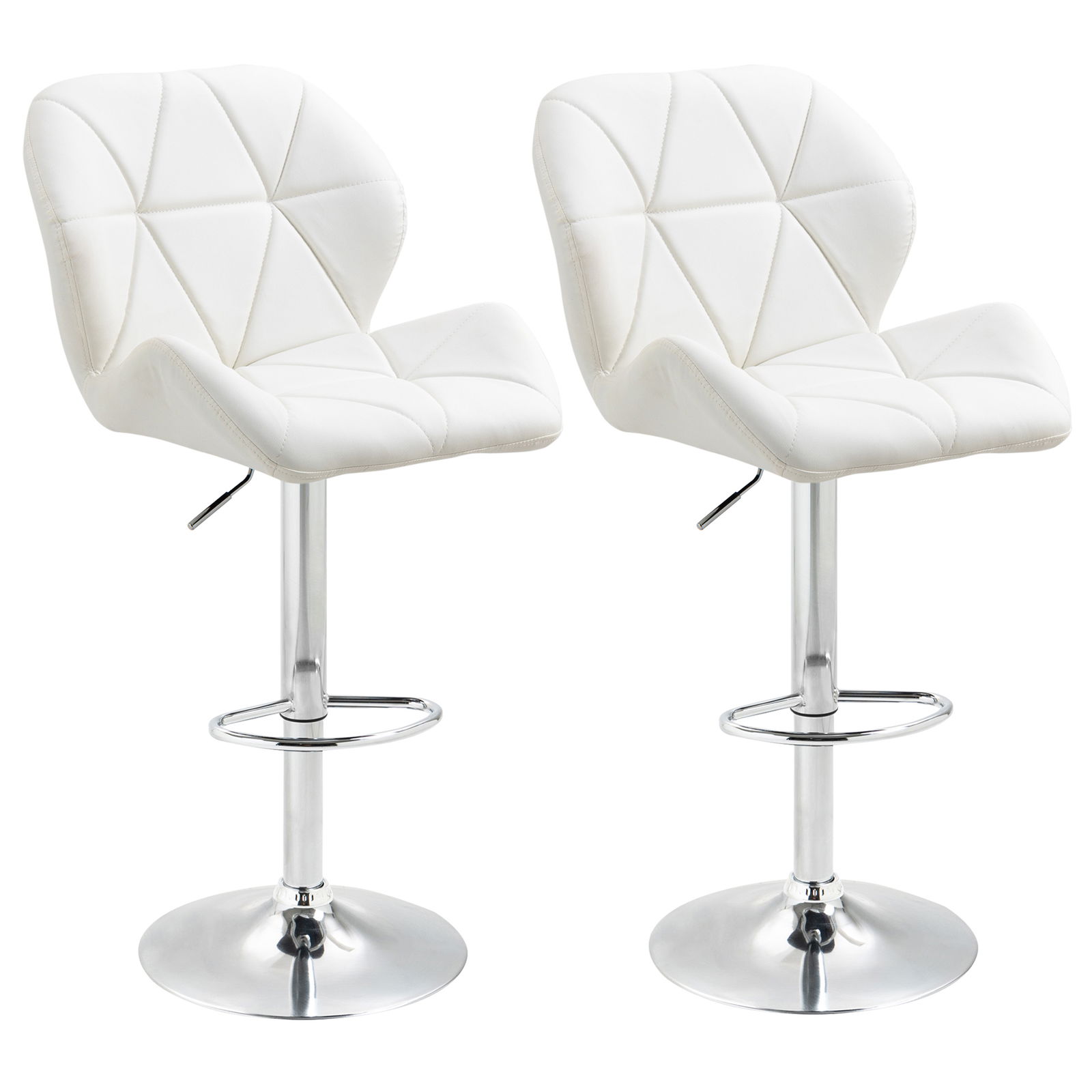 HomCom set 2 scaune de bar pivotante, albe | AOSOM RO