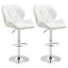 HomCom set 2 scaune de bar pivotante, albe | AOSOM RO