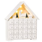 HOMCOM Calendar de  Advent, Calendar din Lemn cu 24 sertare, decoratiune de craciun cu lumini | AOSOM RO