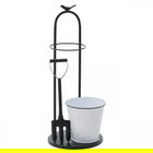 Suport decorativ pentru flori InArt, 22 x 53 cm, metal, alb/negru