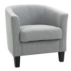 HOMCOM Fotoliu Modern Capitonat cu Sezut Adanc, Fotoliu mic pentru Dormitor si Sufragerie, 75x72x74cm, Gri