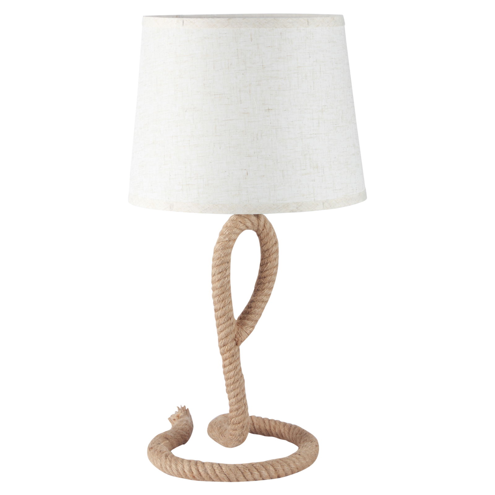 HOMCOM Lampa de Masa Stil Marinaresc din Franghie si Tesatura, Cuplare E27, Abajur pentru Casa si Birou, Ф30x56cm