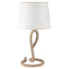 HOMCOM Lampa de Masa Stil Marinaresc din Franghie si Tesatura, Cuplare E27, Abajur pentru Casa si Birou, Ф30x56cm