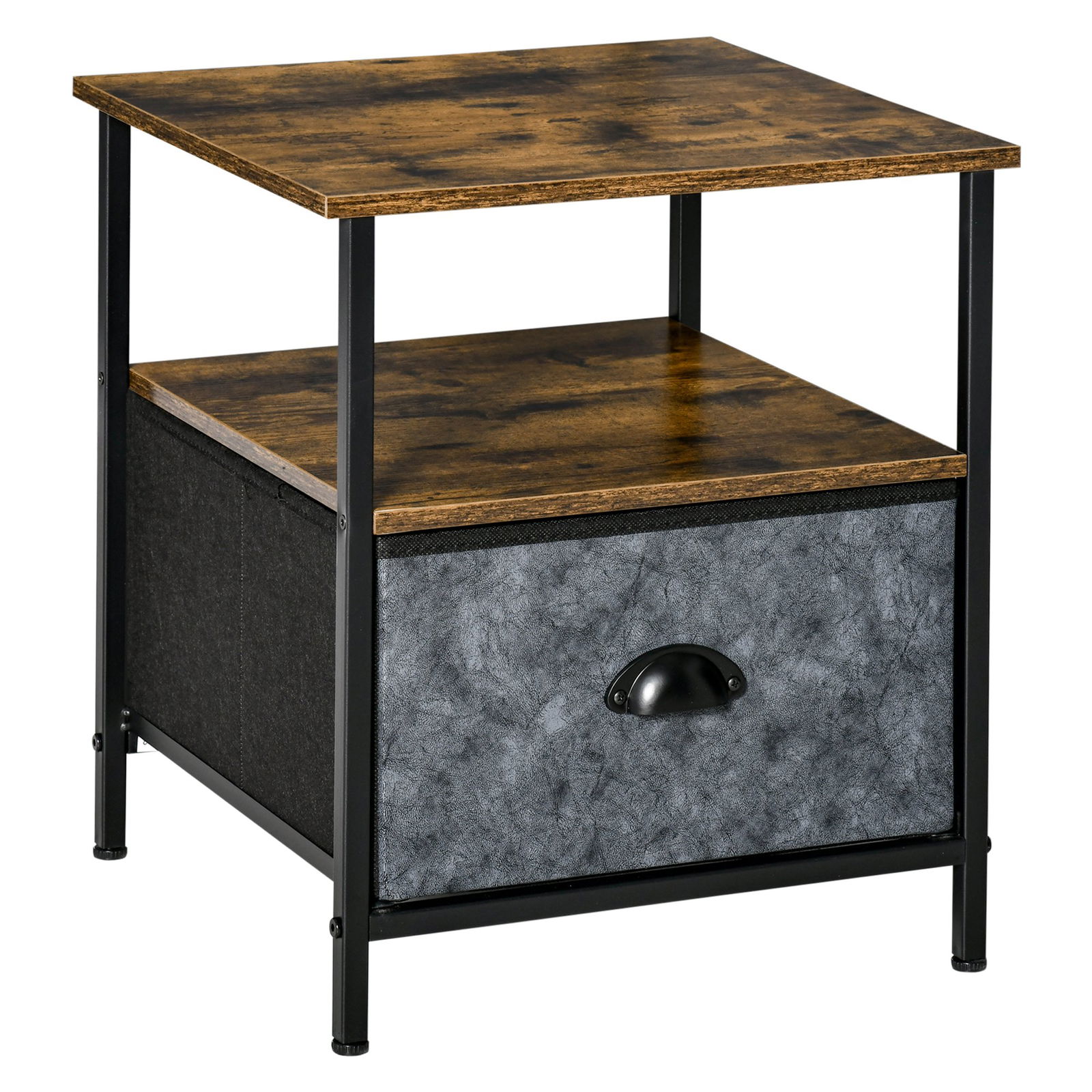 HomCom noptiera stil industrial, cu sertar, 40x40x46.9 cm | AOSOM RO