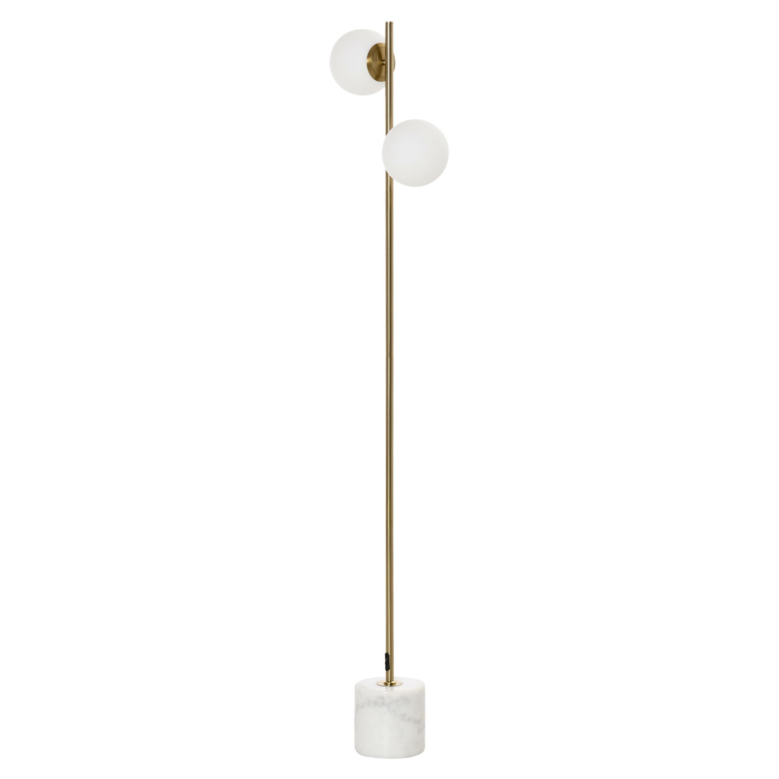 HomCom lampa de podea cu 2 abajururi, 35x35x165 cm, aurie | AOSOM RO