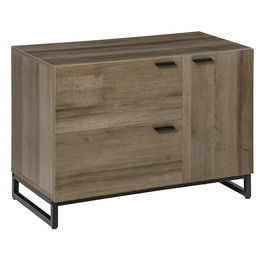 HOMCOM Bufet Modern pentru Living sau Bucatarie, Dulap Multifunctional din Lemn si Metal cu 2 Sertare si Dulapior, 80x41.5x58cm
