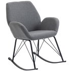 HOMCOM  Balansoar Design Modern din Metal, Fotoliu Balansoar Tapitat pentru Sufragerie si Living, Gri