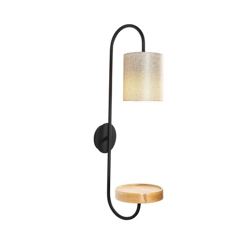 Lampa de perete Opviq Servis, 28x73 cm, E27, 100 W, negru/crem