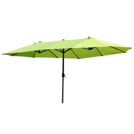 Outsunny Umbrela de Gradina 460x270x240 cm, Deschidere cu manivela, Otel si Poliester Verde Deschis