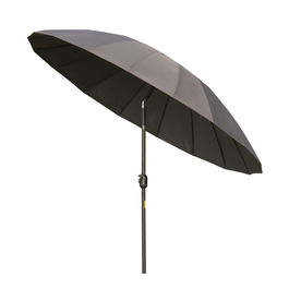 Outsunny Umbrela de gradina si terasa cu manivela, 18 spite si parte inclinabila, Ф255x240cm gri inchis