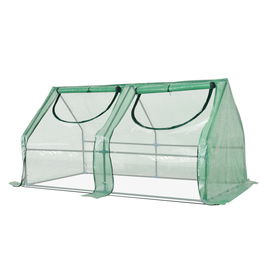 Outsunny sera de gradina, sera pentru legume, fructe, gradinarit din otel, copertina PE 180x90x90 cm, verde | AOSOM RO