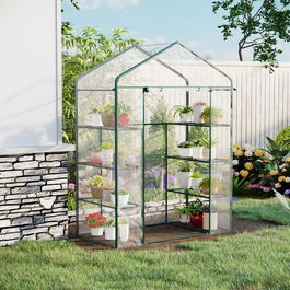 Outsunny Sera de Gradina si Terasa, sera pentru legume, fructe, gradinarit, plante Dreptunghiulara 143x73x195cm | Aosom Ro