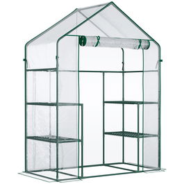 Outsunny Sera de Gradina sera pentru plante, legume, fructe din PE Impermeabila si Anti UV, 142x73x195cm, Verde | Aosom Ro