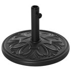 Outsunny Baza Rotunda pentru Umbrela de Soare din Plastic cu Design Floral, Bază de 13 kg cu Suport pentru Stalpi de 35-38-48 mm, Negru