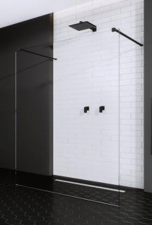 Cabina de dus Walk-in Radaway Modo New Black I 130 cm, profil negru