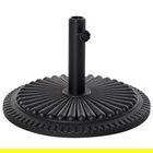 Outsunny Baza Rotunda pentru Umbrela de soare din Plastic cu Decoratiune, Baza de 15 kg cu Suport pentru Stalpi cu Ф35-38-48mm, Ф49x32Acm, Negru