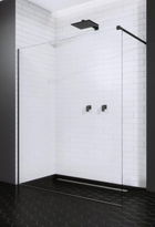 Cabina de dus Walk-in Radaway Modo New Black II 100 cm, profil negru