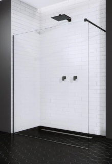 Cabina de dus Walk-in Radaway Modo New Black II 100 cm, profil negru